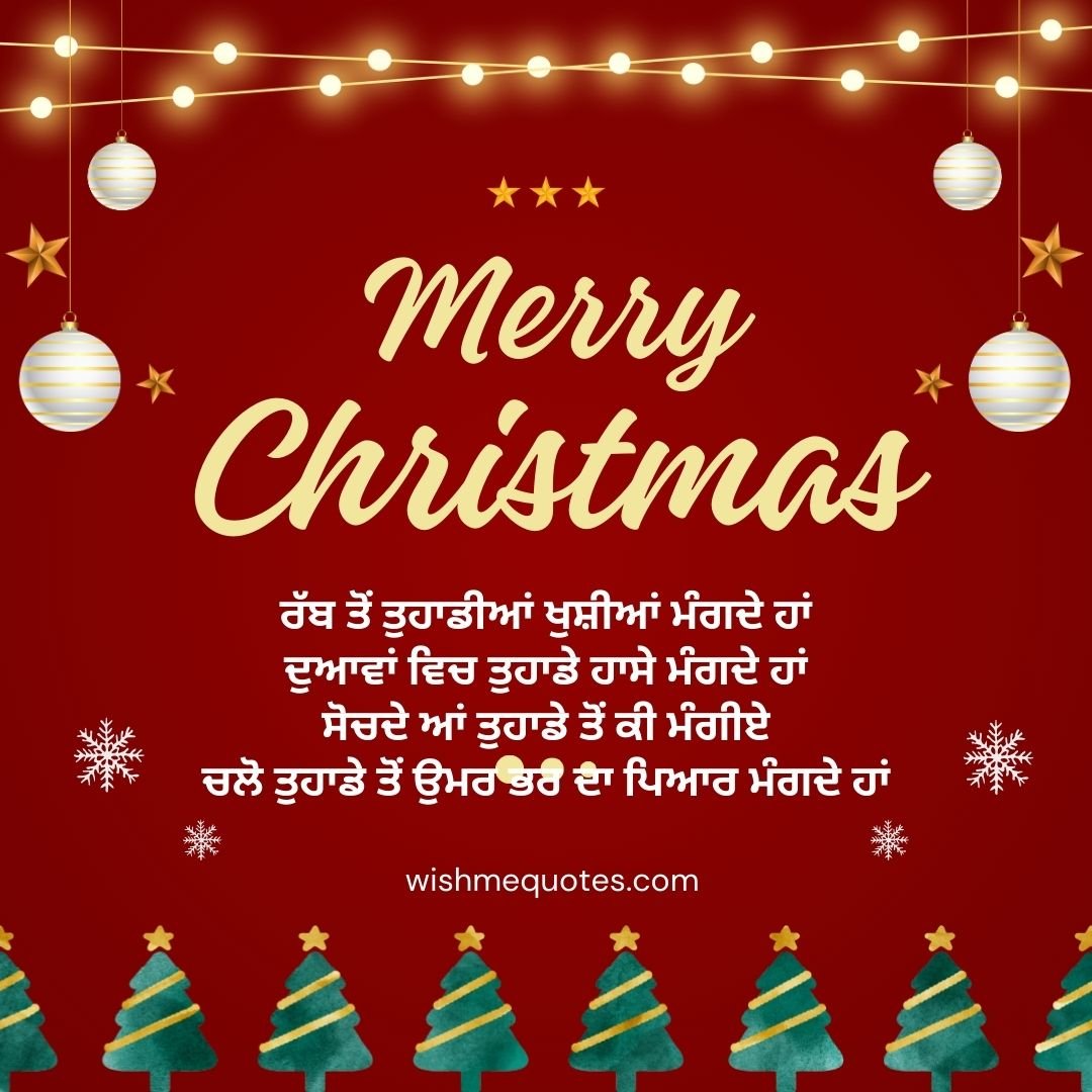 Merry Christmas Wishes for Wife in Punjabi