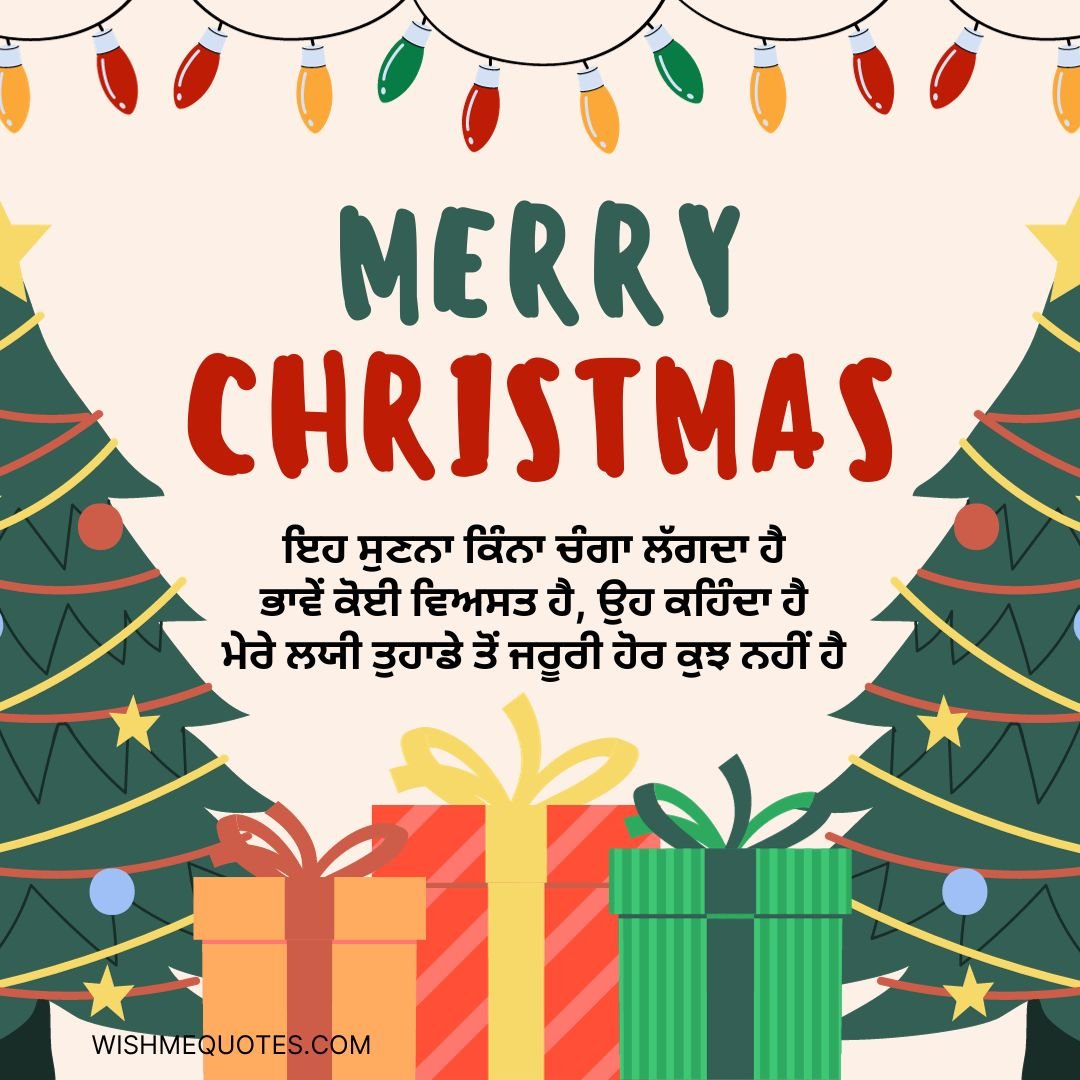 Merry Christmas Text in Punjabi for Wife