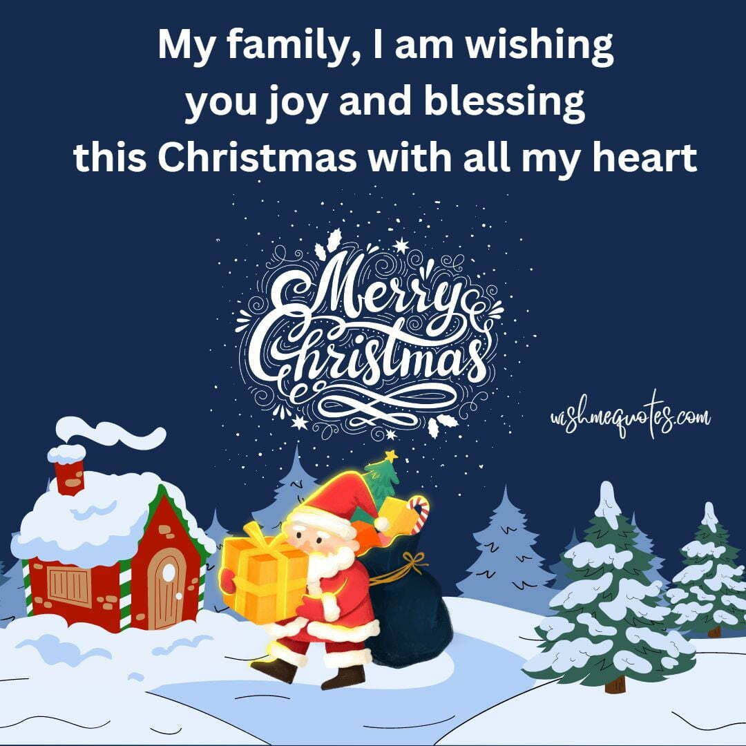 Merry Christmas Wishes in english for family 
