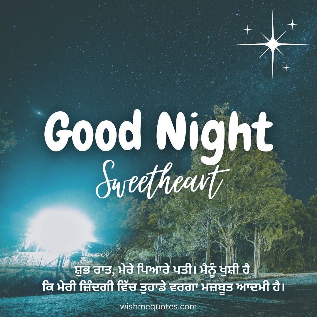Good Night Wishes For Husband in Punjabi