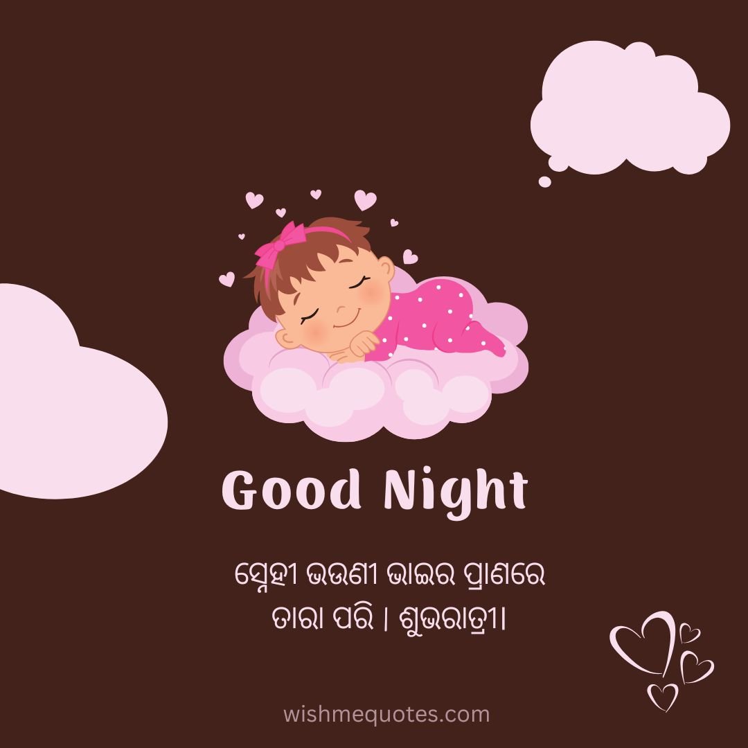 Good Night Wishes in Odia for Sister